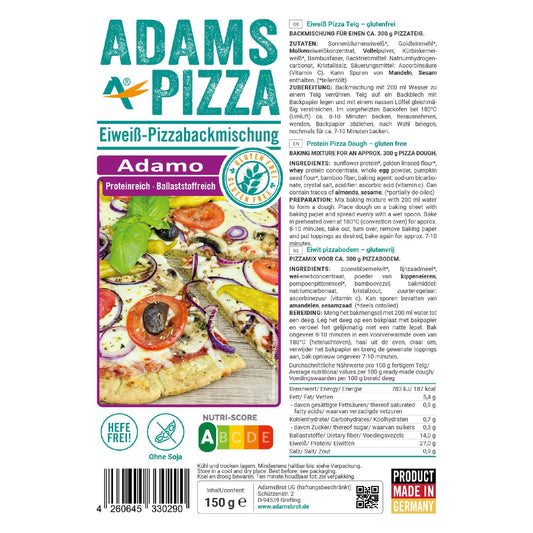 Eiweiß Pizza Backmischung Adamo 150g Beutel von Adamsbrot