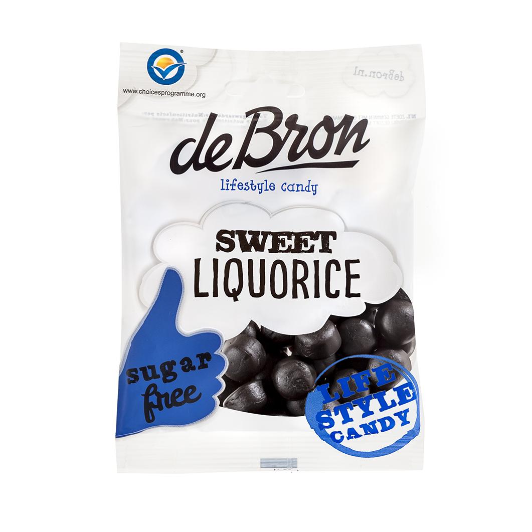 Zuckerfreie süße Lakritz Drops (Sweet Liquorice) 100g Beutel von De Bron
