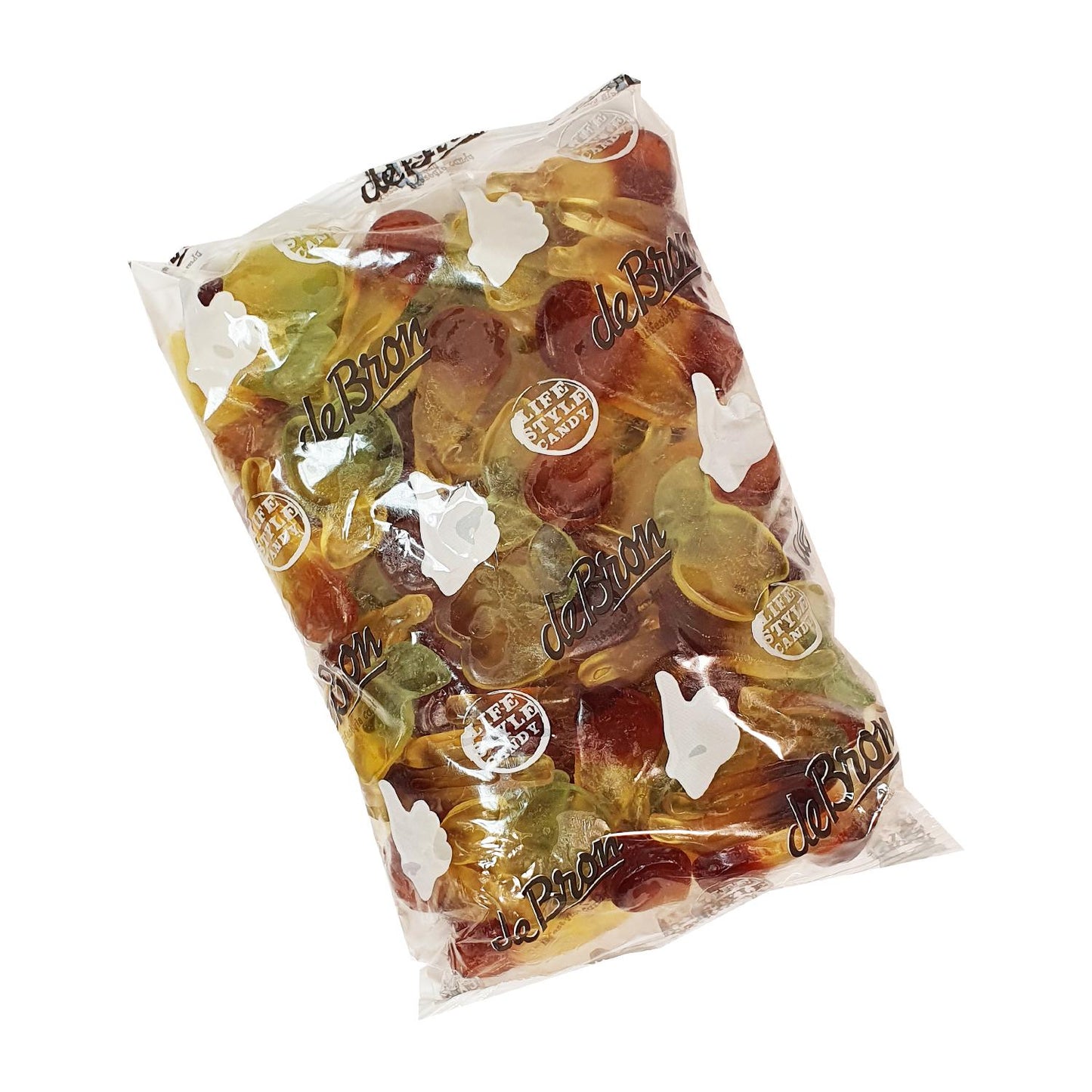 Zuckerfreie Fruchtgummi Äpfel und Birnen Bigpack 1kg Beutel von De Bron