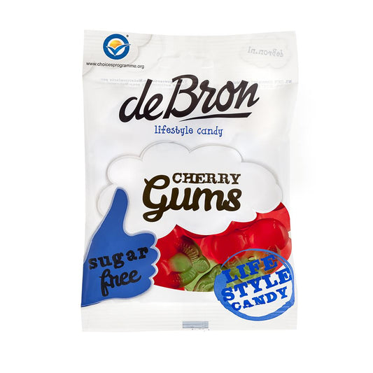 Zuckerfreie Fruchtgummi Kirschen (Cherry Gums) 90g Beutel von De Bron