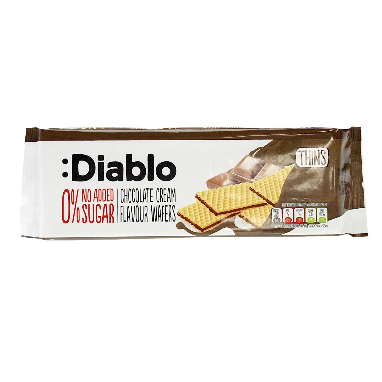 Chocolate Cream Wafers Thins ohne Zuckerzusatz 150g von Diablo