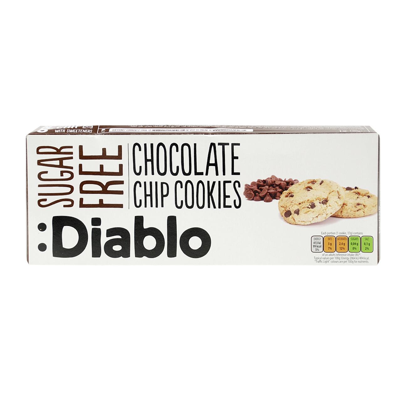 Cookies ohne Zuckerzusatz 130g Chocolate Chip Cookies von Diablo