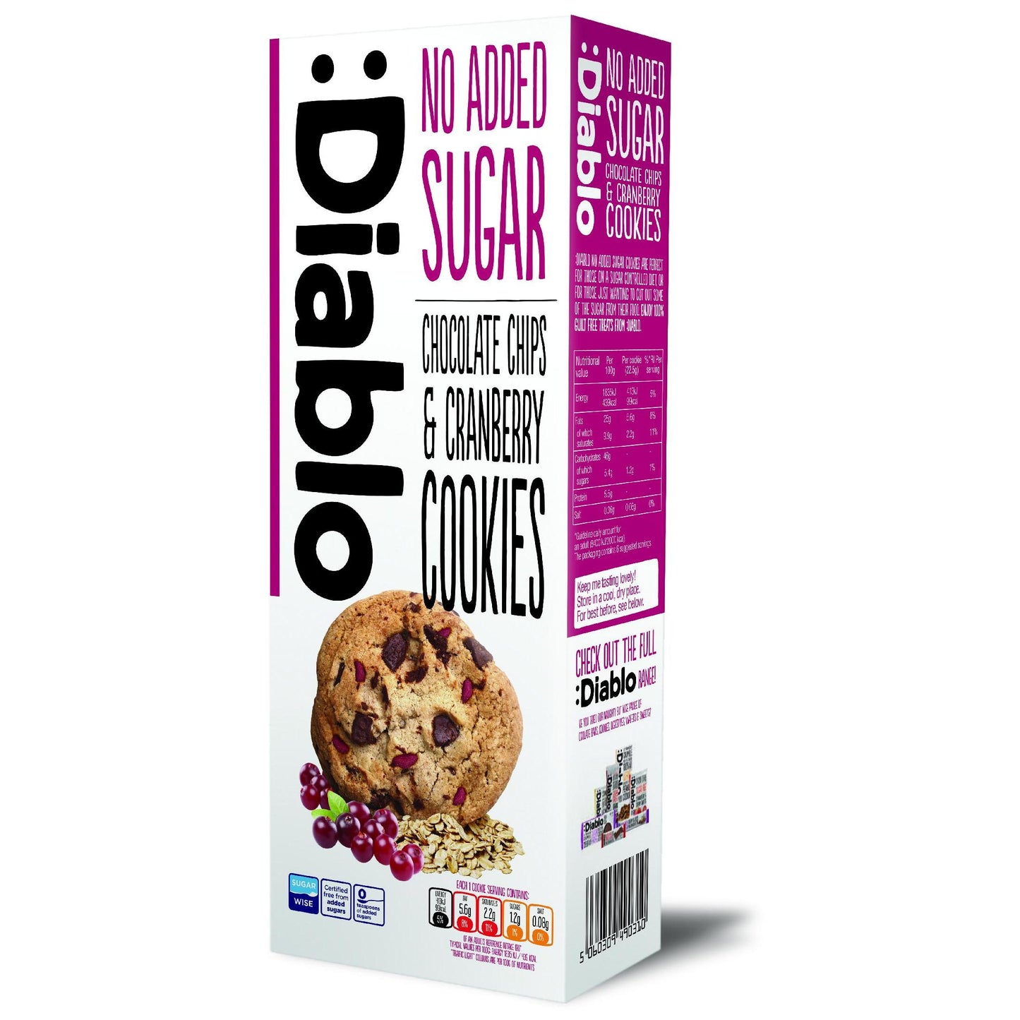 Cookies ohne Zuckerzusatz 135g von Diablo