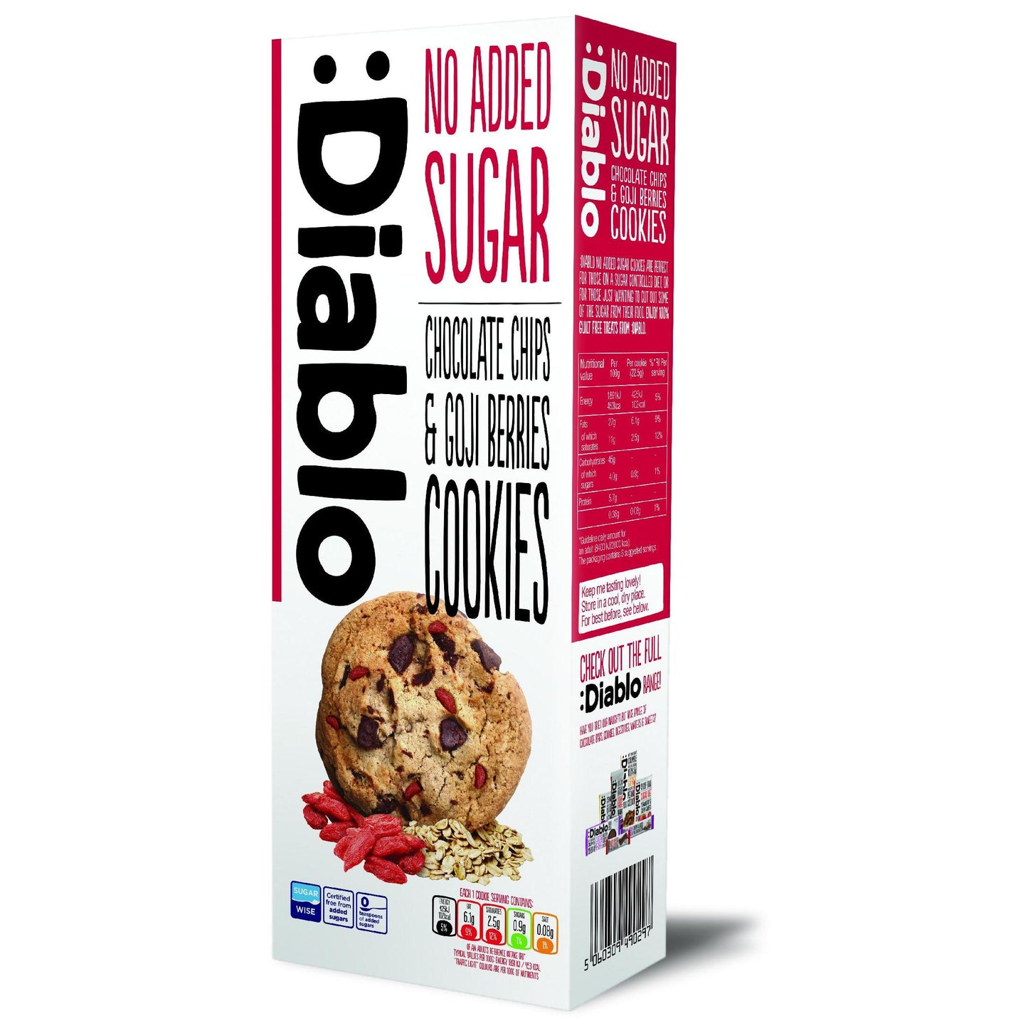 Cookies ohne Zuckerzusatz 135g von Diablo