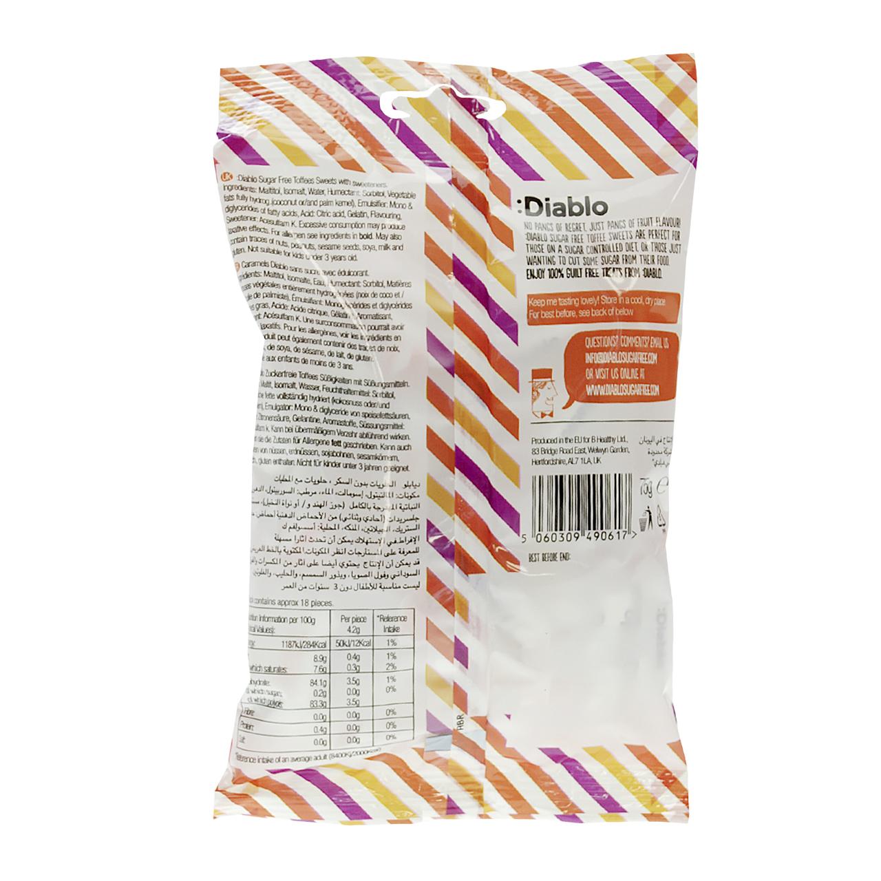 Fruit Flavoured Toffees zuckerfrei 75g von Diablo