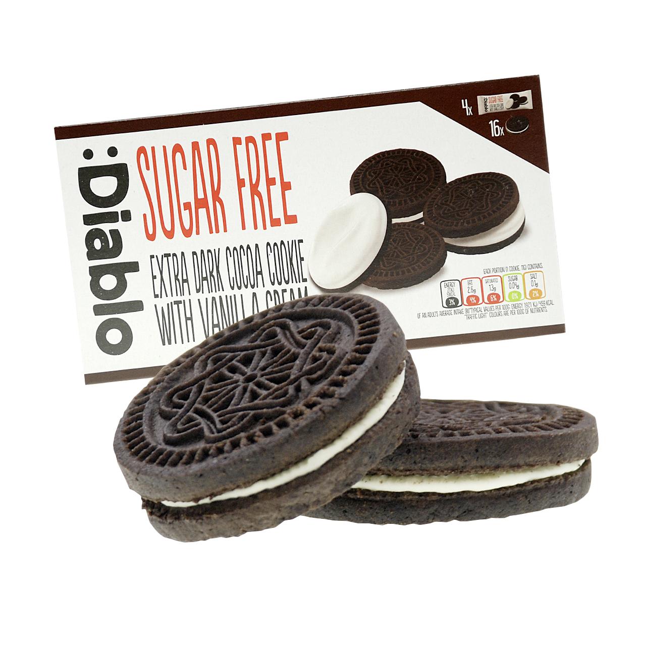 Zuckerfreie Cookies mit Füllung 176g von Diablo