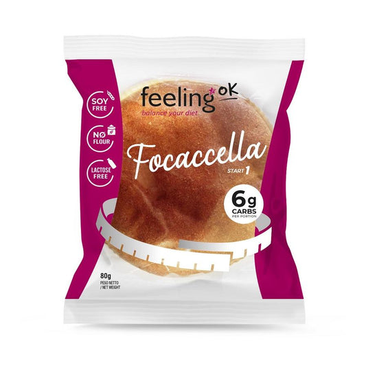 Protein Focaccella Fladen Start 1 (22% Protein) 80g Natural von Feeling OK