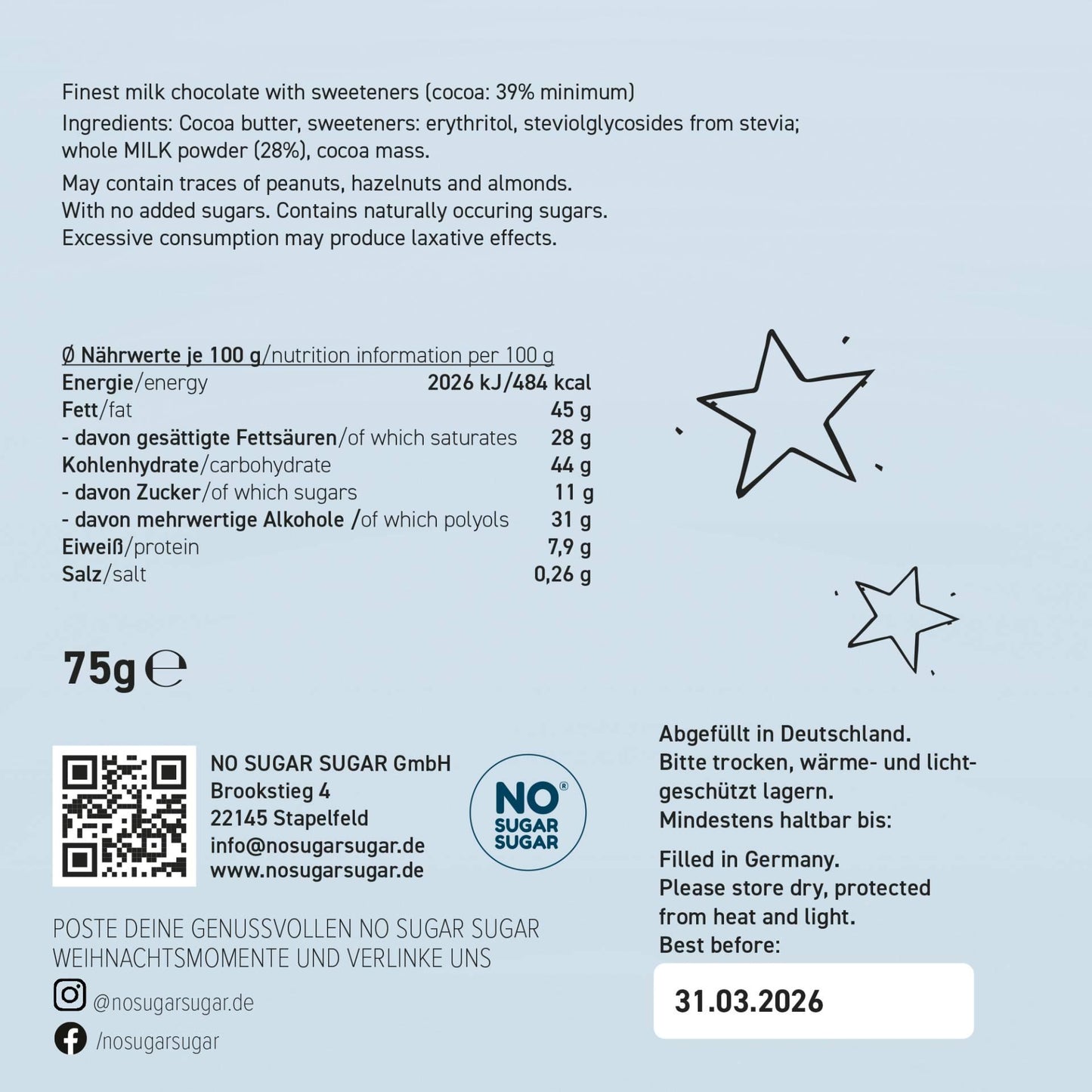 Adventskalender ohne Zuckerzusatz 2025 von No Sugar Sugar