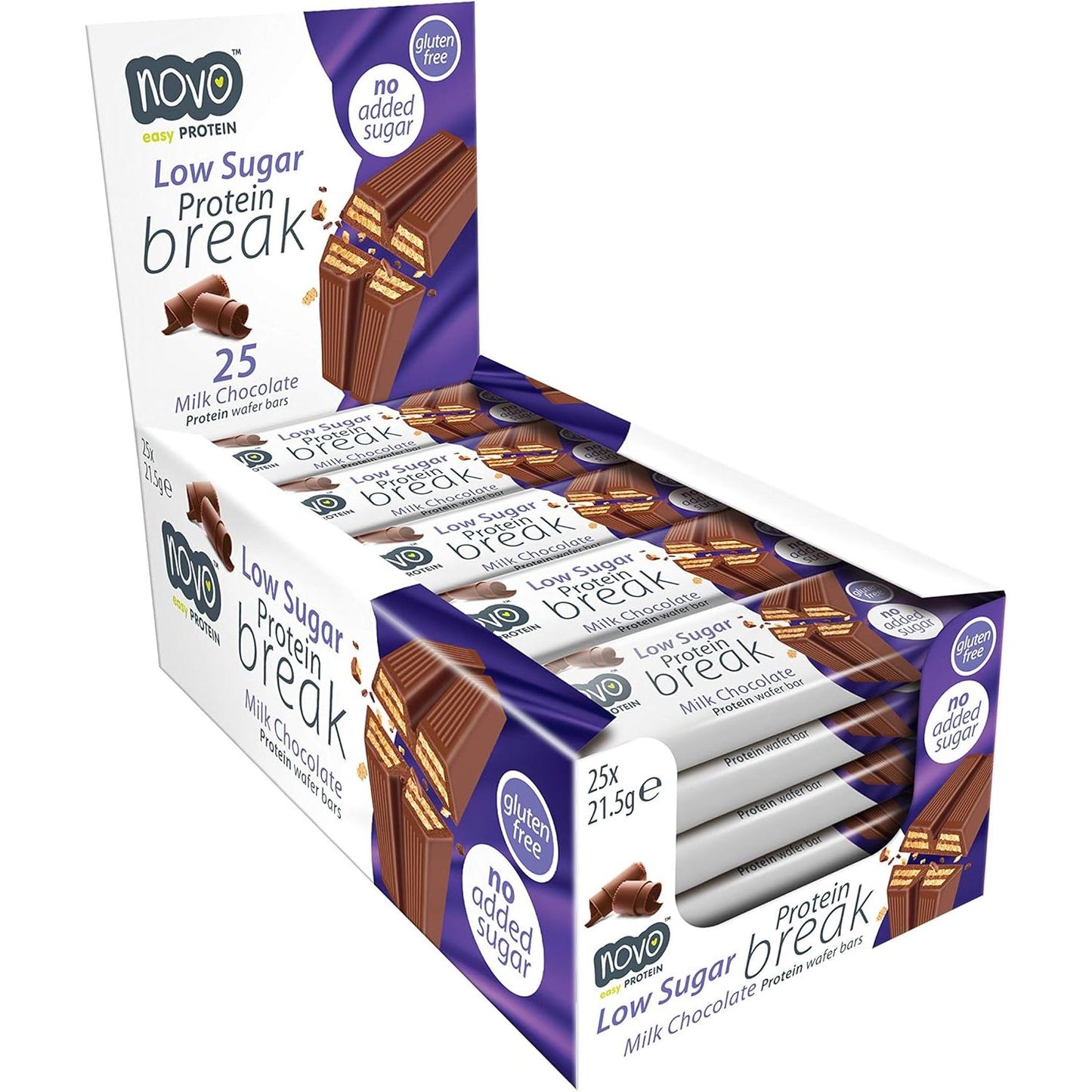 Protein Break Bar 16 x 21,5g Riegel Milk Chocolate von Novo