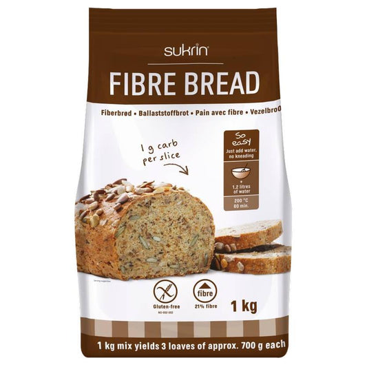 Fibre Bread Brotbackmischung ballaststoffreich 250g Packung von Sukrin