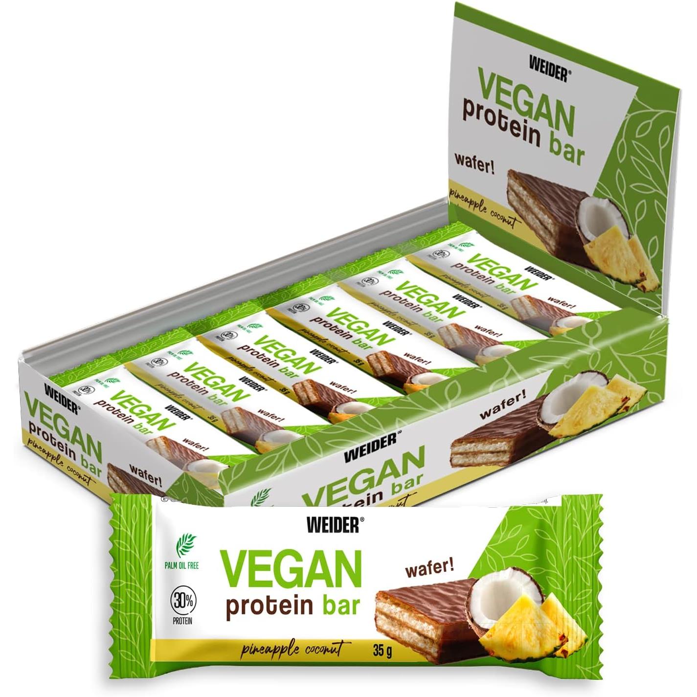 Vegan Protein Bar Wafer 12 x 35g Riegel von Weider