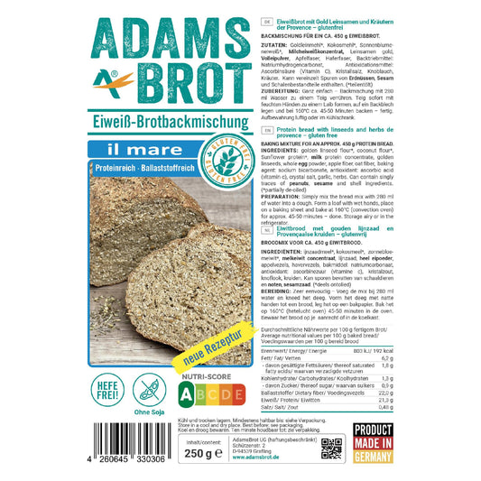 Eiweiß Brotbackmischung il mare 250g Beutel von Adamsbrot