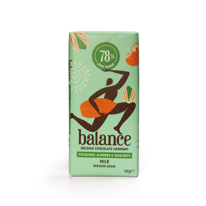 Belgische Schokolade mit 78% - 99% weniger Zucker 100g Tafel von Balance