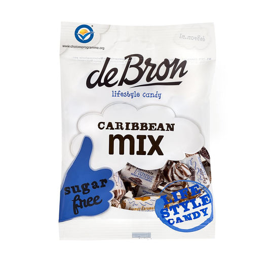 Zuckerfreie Caribbean Mix Toffees 90g Beutel von De Bron