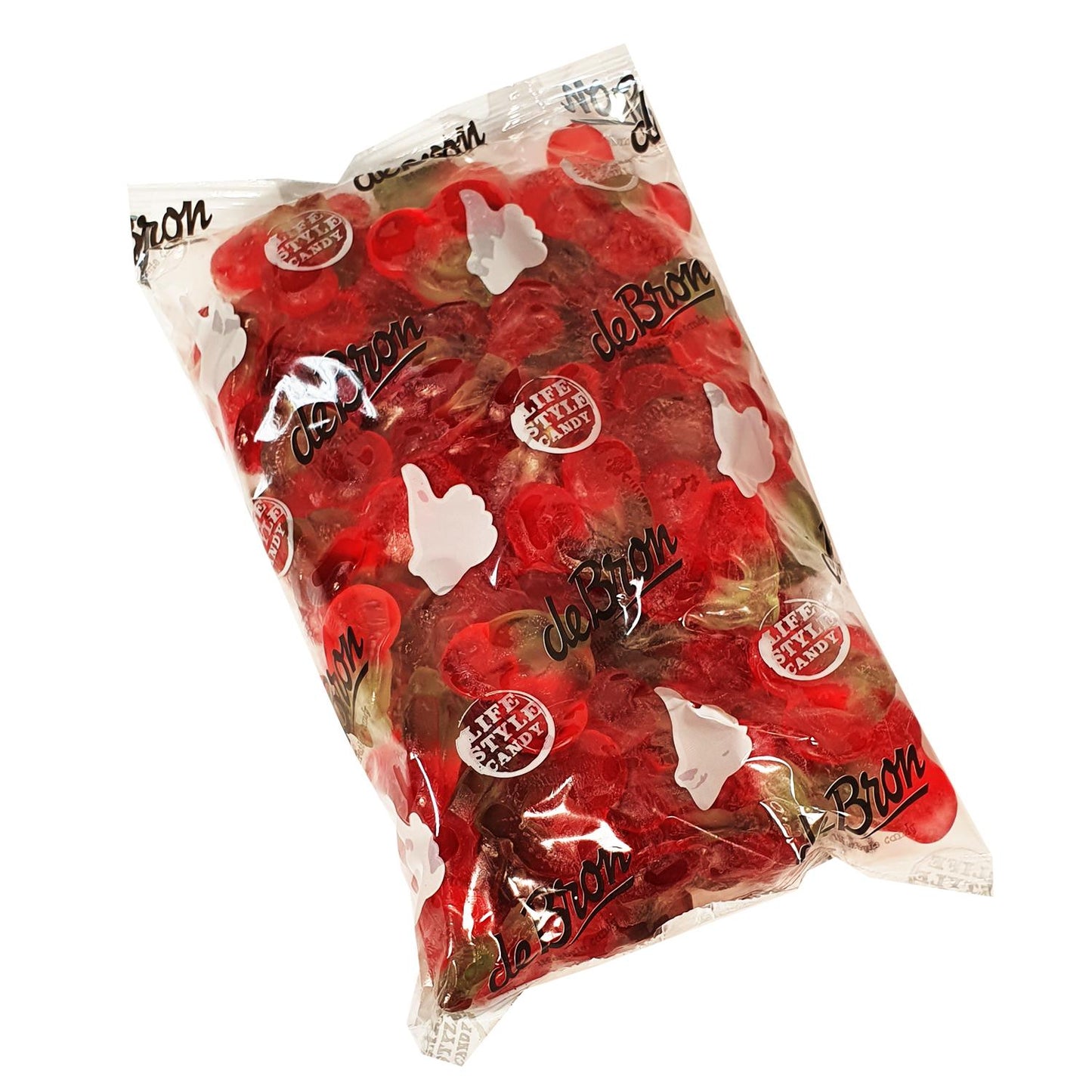 Zuckerfreie Fruchtgummi Kirschen (Cherry Gums) Bigpack 1kg Beutel von De Bron