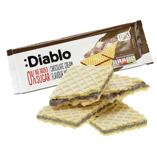 Chocolate Cream Wafers Thins ohne Zuckerzusatz 150g von Diablo