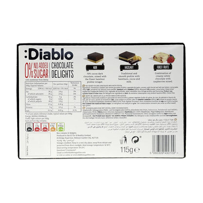 Chocolate Delights mit Stevia ohne Zuckerzusatz 115g von Diablo