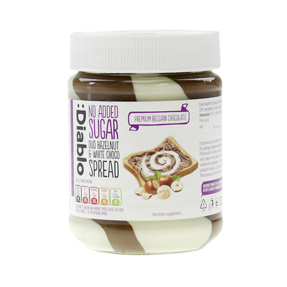 Duo Hazelnut & White Chocolate Spread ohne Zuckerzusatz 350g von Diablo