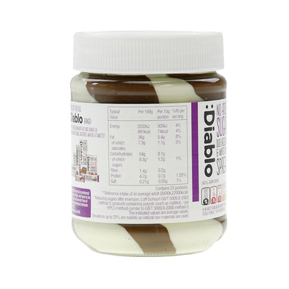 Duo Hazelnut & White Chocolate Spread ohne Zuckerzusatz 350g von Diablo