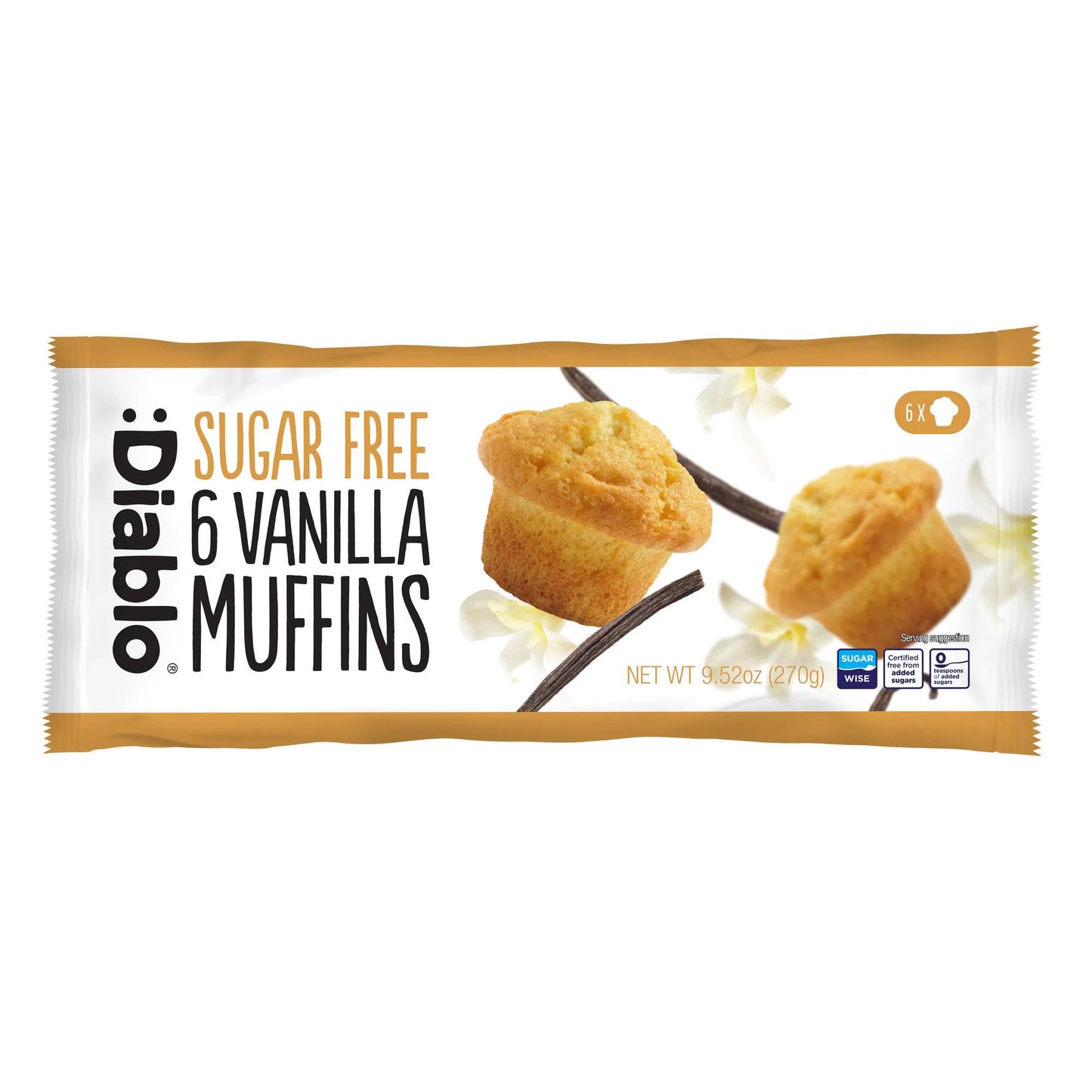 Muffins zuckerfrei 6 x 45g = 270g Packung von Diablo
