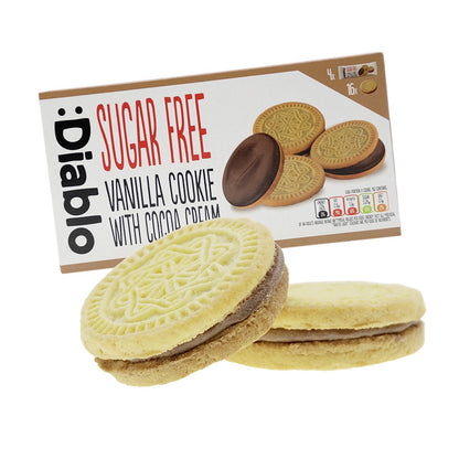 Zuckerfreie Cookies mit Füllung 176g von Diablo