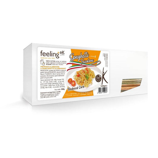 Protein Spaghetti Tricolore Dreifarbig Optimize 2 (30% Protein) 500g von Feeling OK