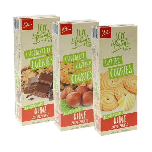 Cookies ohne Zuckerzusatz * 135g 3er Mix-Pack von LCW