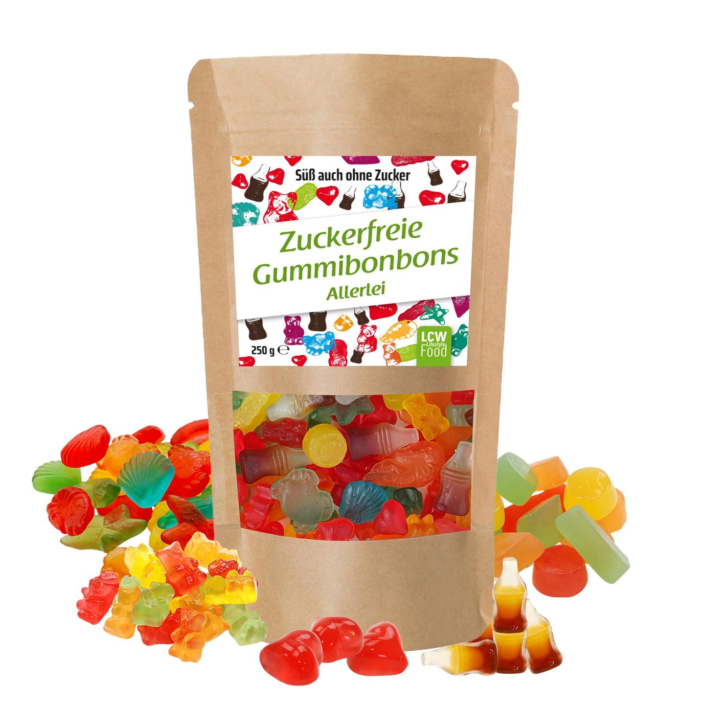 Zuckerfreie Gummibonbons 250g Beutel von LCW