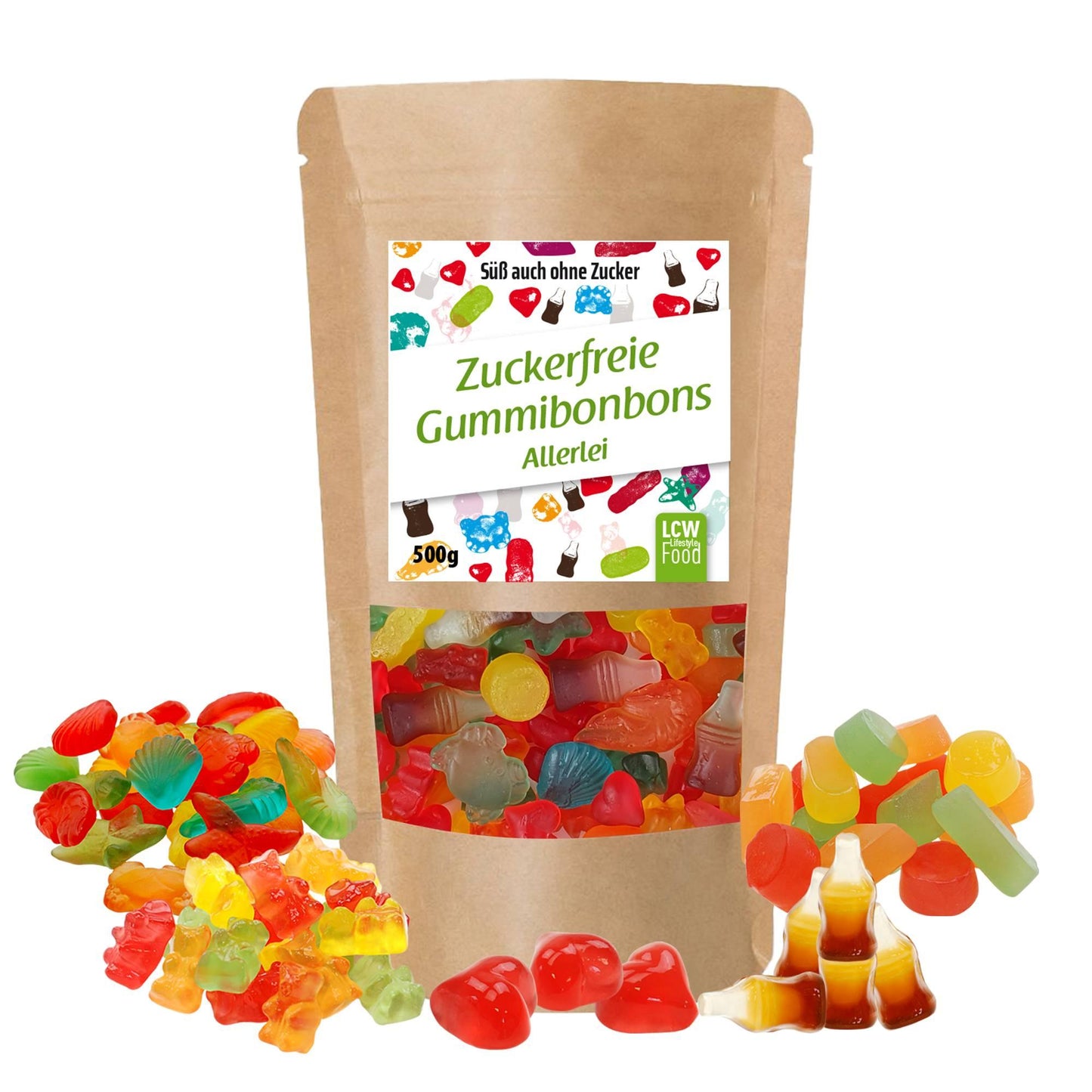 Zuckerfreie Gummibonbons 500g Beutel von LCW