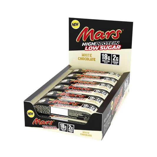Hi Protein Low Sugar Bar 12 x 57g White Chocolate MHD 20.05.2026 von Mars
