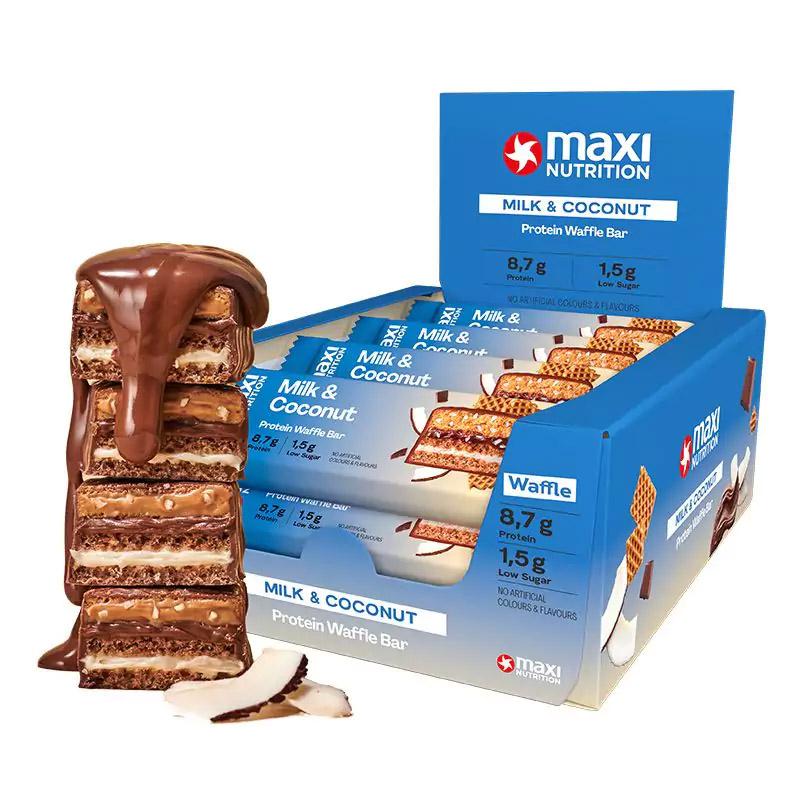 Milky Waffle Protein Bar 12 x 40g Riegel von Maxi Nutrition