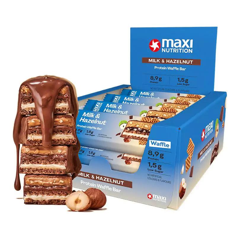 Milky Waffle Protein Bar 12 x 40g Riegel von Maxi Nutrition