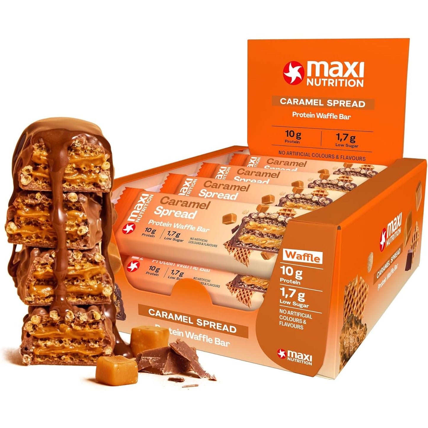 Protein Waffle Bar 12 x 39g Riegel von Maxi Nutrition