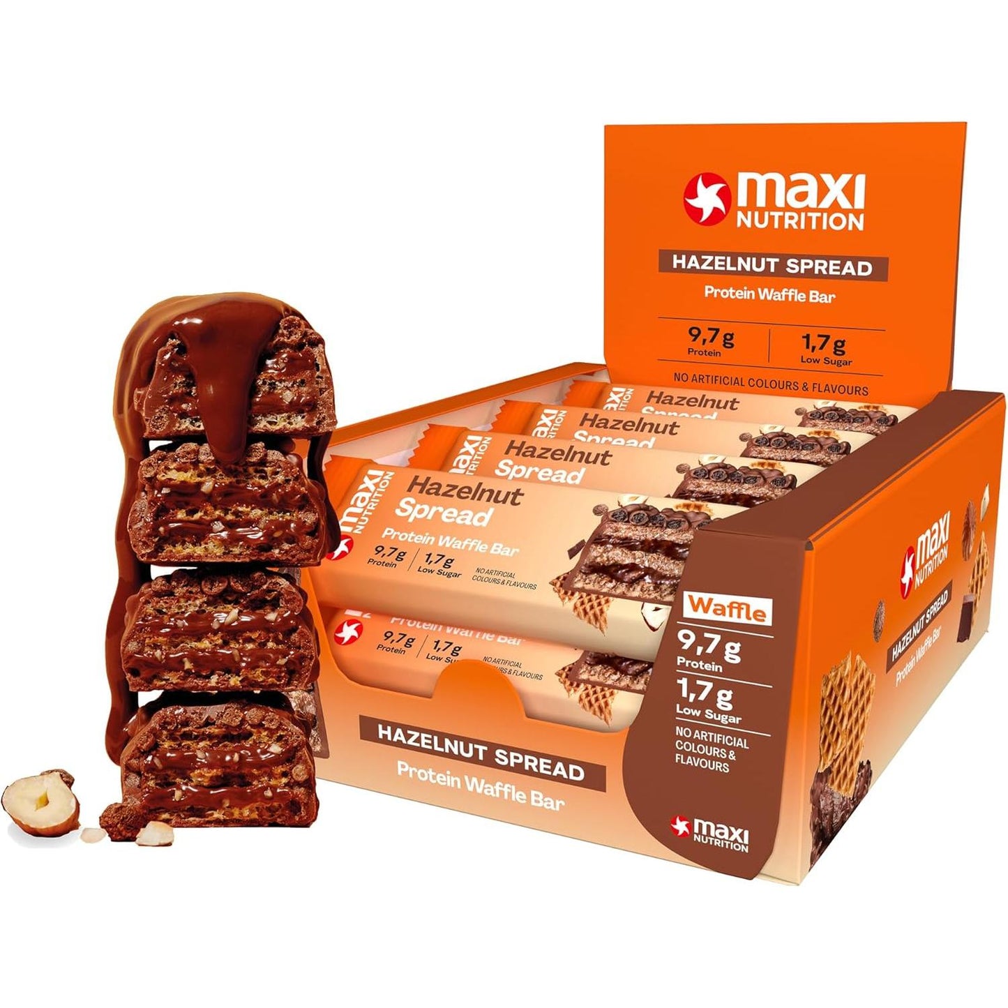 Protein Waffle Bar 12 x 39g Riegel von Maxi Nutrition