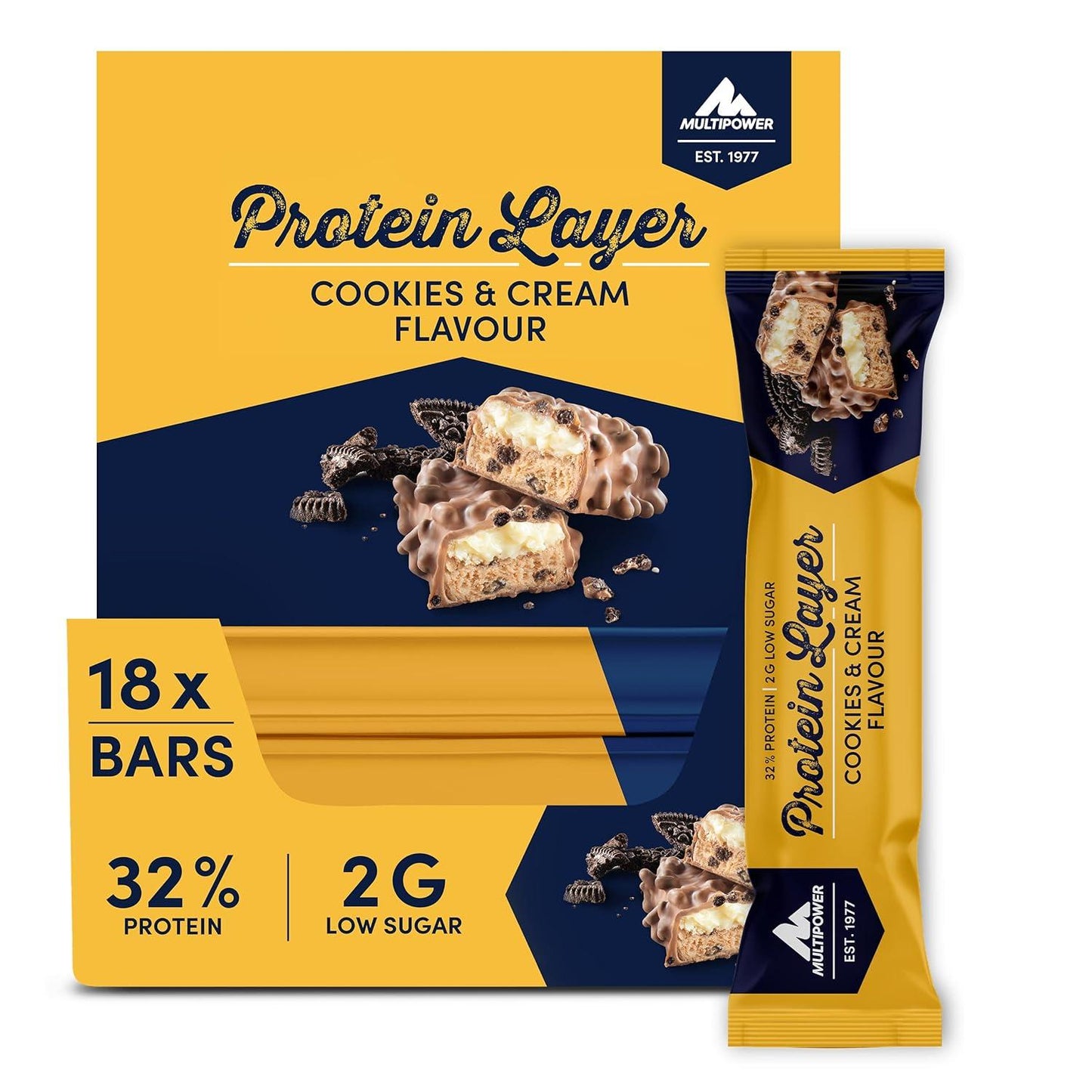 Protein Layer 18 x 50g Riegel von Multipower