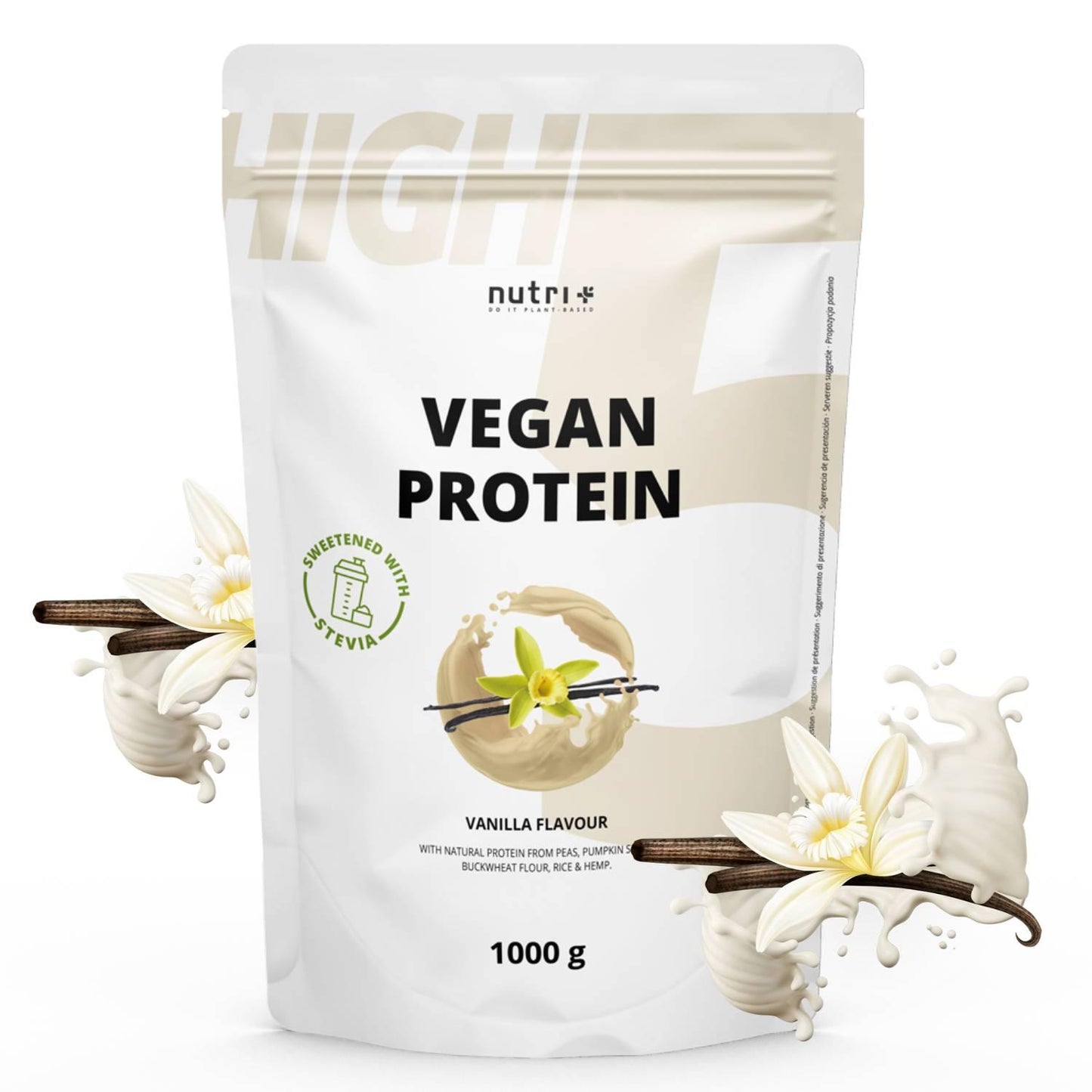 Vegan High 5 Protein ohne Soja 1000g Beutel von Nutri-Plus