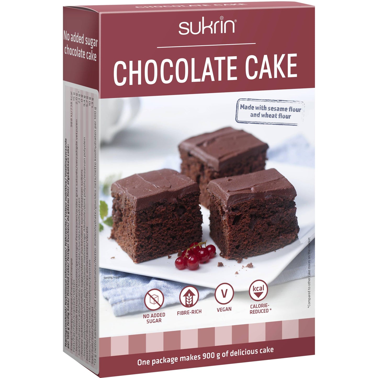 Chocote Cake Schoko-Kuchen Backmischung mit Erythrit 375g Packung von Sukrin