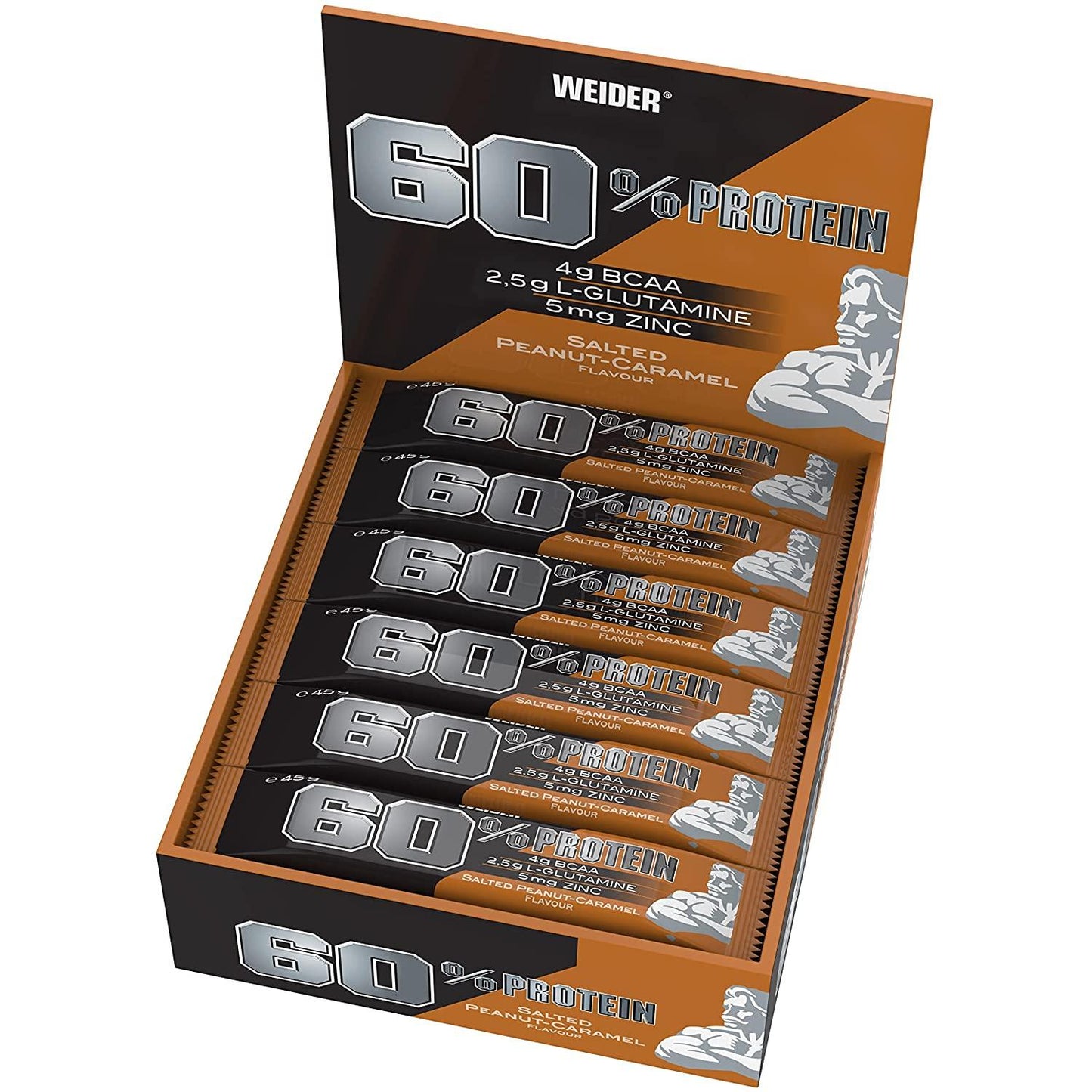 60% Protein Bar 24 x 45g Riegel von Weider