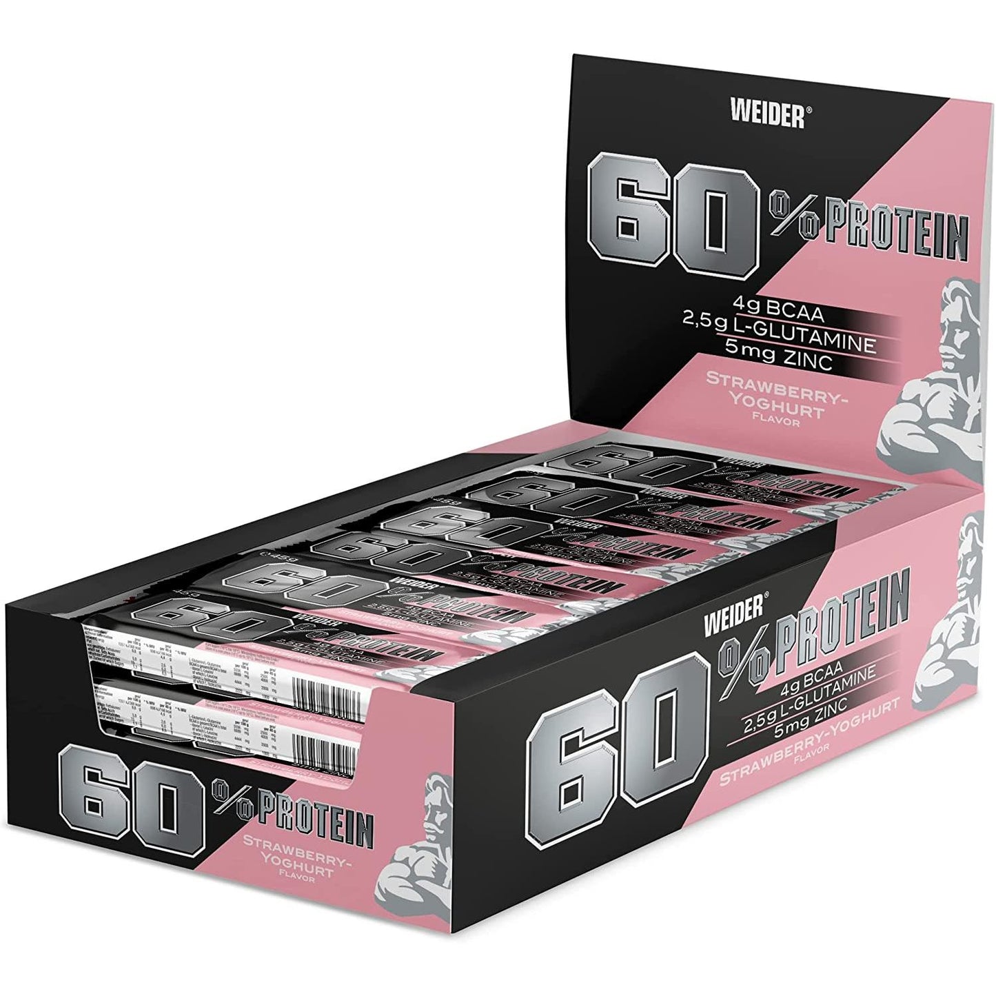 60% Protein Bar 24 x 45g Riegel von Weider