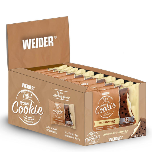 Filled Protein Cookies 10 x 70g Karton von Weider