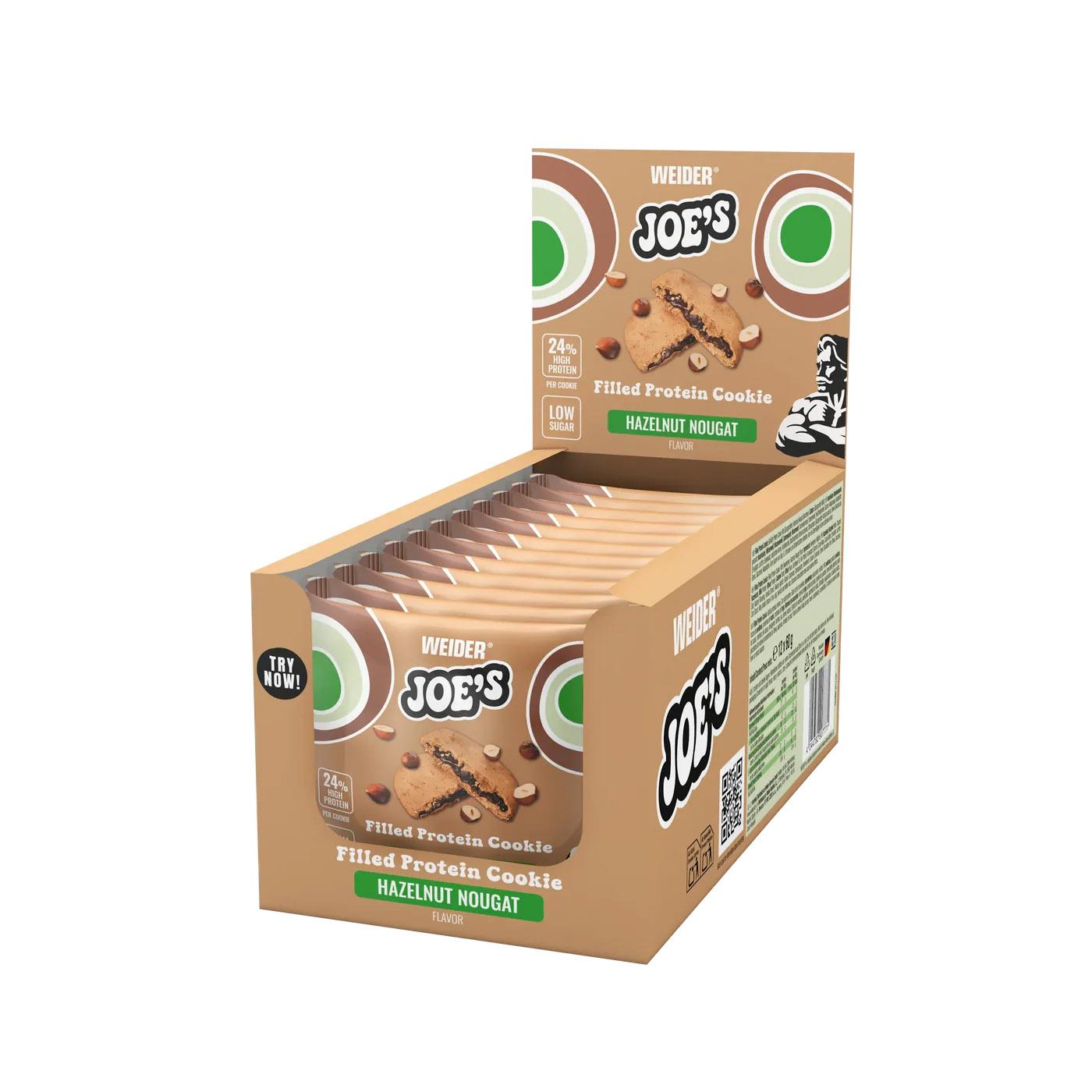 Joes Filled Protein Cookies 10 x 60g Karton Hazelnut Nougat von Weider