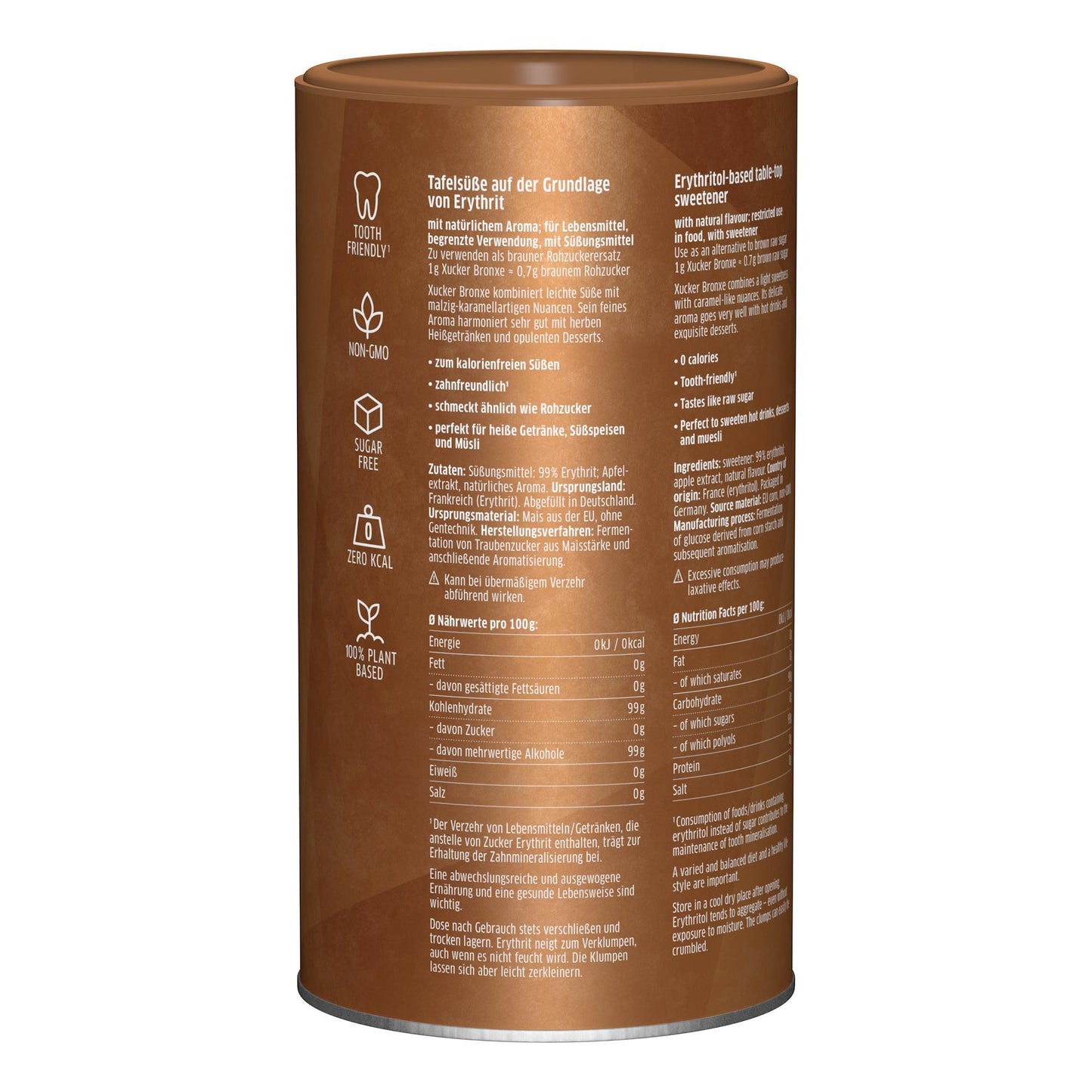 Bronxe Erythrit (europäisch) 1000g Dose von Xucker
