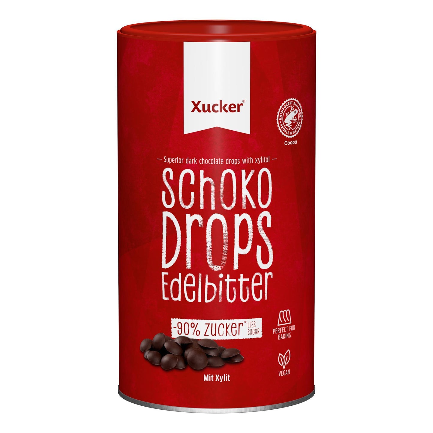 Edelbitter Schokodrops mit Xylit 750g Dose von Xucker