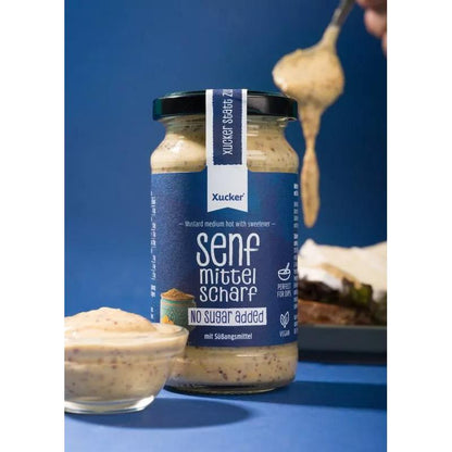 Mittelscharfer Senf mit Erythrit 200g Glas MHD 12.01.2026 von Xucker