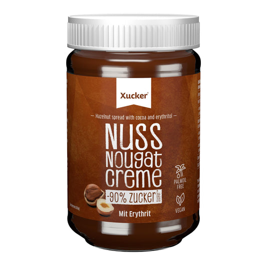 Nuss-Nougat-Creme mit Erythrit 300g Glas von Xucker
