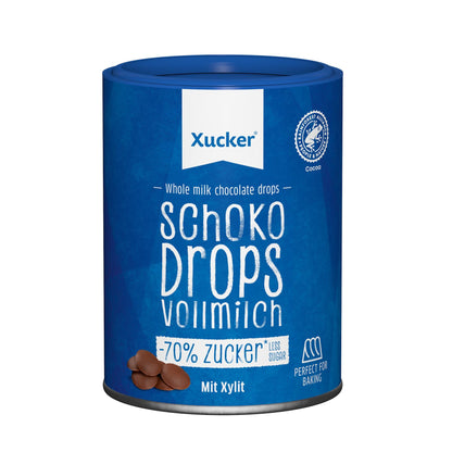 Vollmilch Schokodrops mit Xylit 200g Dose von Xucker