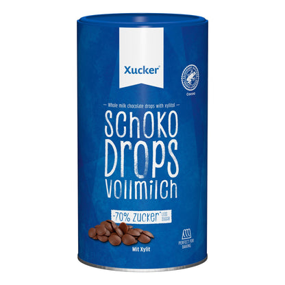 Vollmilch Schokodrops mit Xylit 750g Dose von Xucker