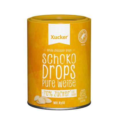 Weiße Schokodrops mit Xylit 200g Dose von Xucker