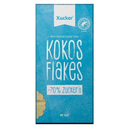 Xylit - Schokolade (35% Kakao) 80g Tafel Weiße Kokos & Flakes von Xucker