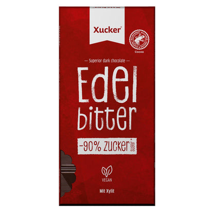 Xylit - Schokolade (75% Kakao) 80g Tafel Edelbitter von Xucker